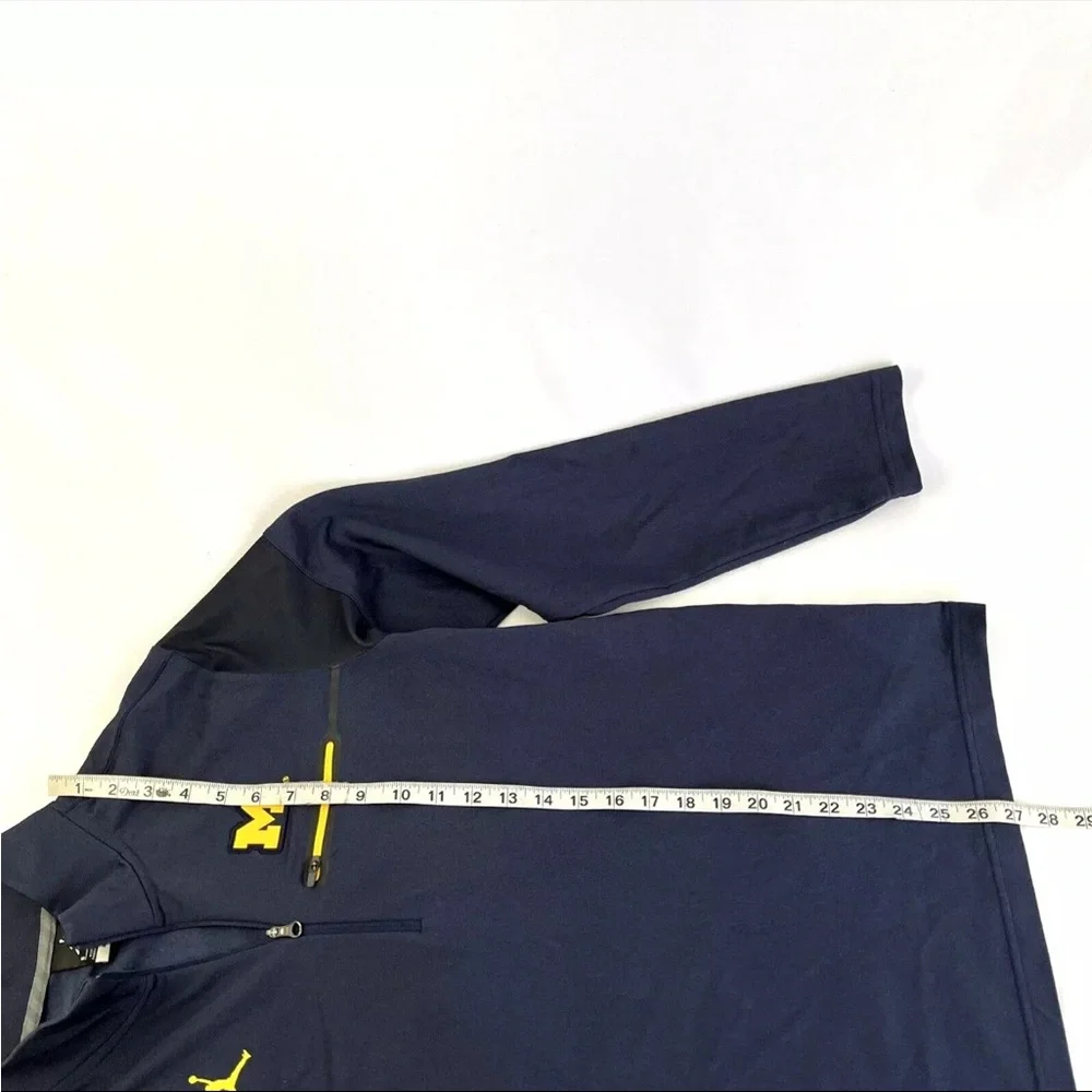 Mens Nike Air Jordan 1/4 Zip Pullover Shirt Michigan Wolverines Sz S Blue Yellow
